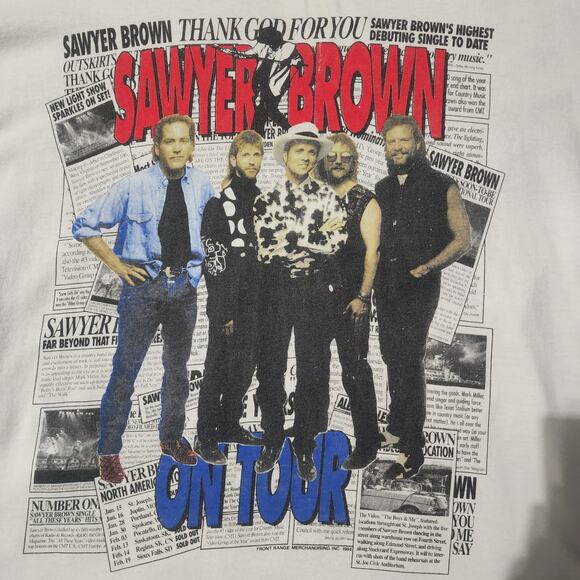 Vintage 1994 Sawyer Brown Tour Tee XL USA Made – “The Boys & Me” 24x30 - Picture 4 of 7